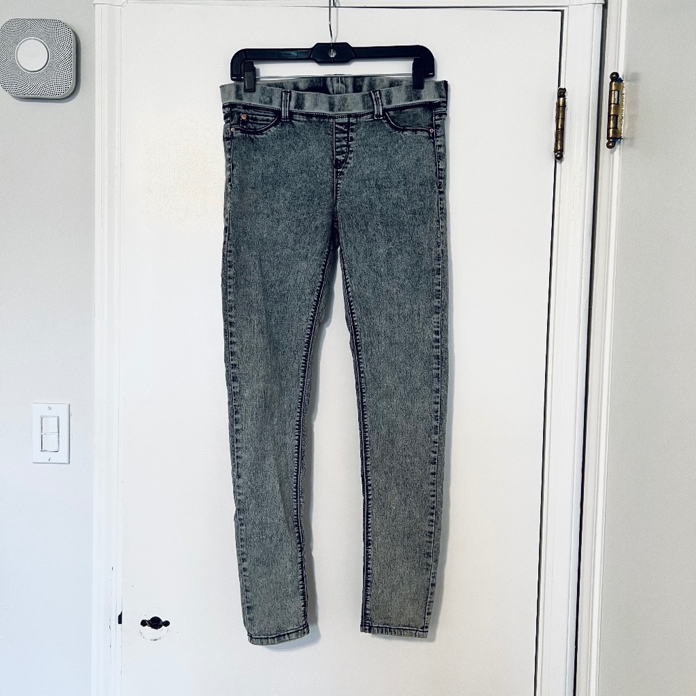 Women's Denim Skinny Bleached Acid Wash Leggings Stretch Cotton Spandex